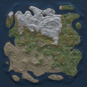 Thumbnail Rust Map: Procedural Map, Size: 4300, Seed: 67053026, 19 Monuments