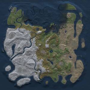 Thumbnail Rust Map: Procedural Map, Size: 4500, Seed: 4439, 17 Monuments