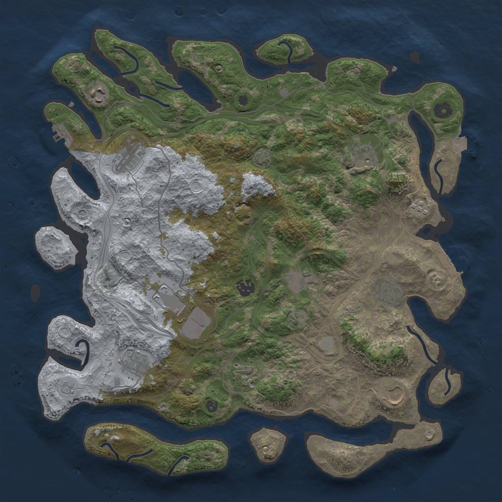 Rust Map: Procedural Map, Size: 4250, Seed: 1116089300, 19 Monuments