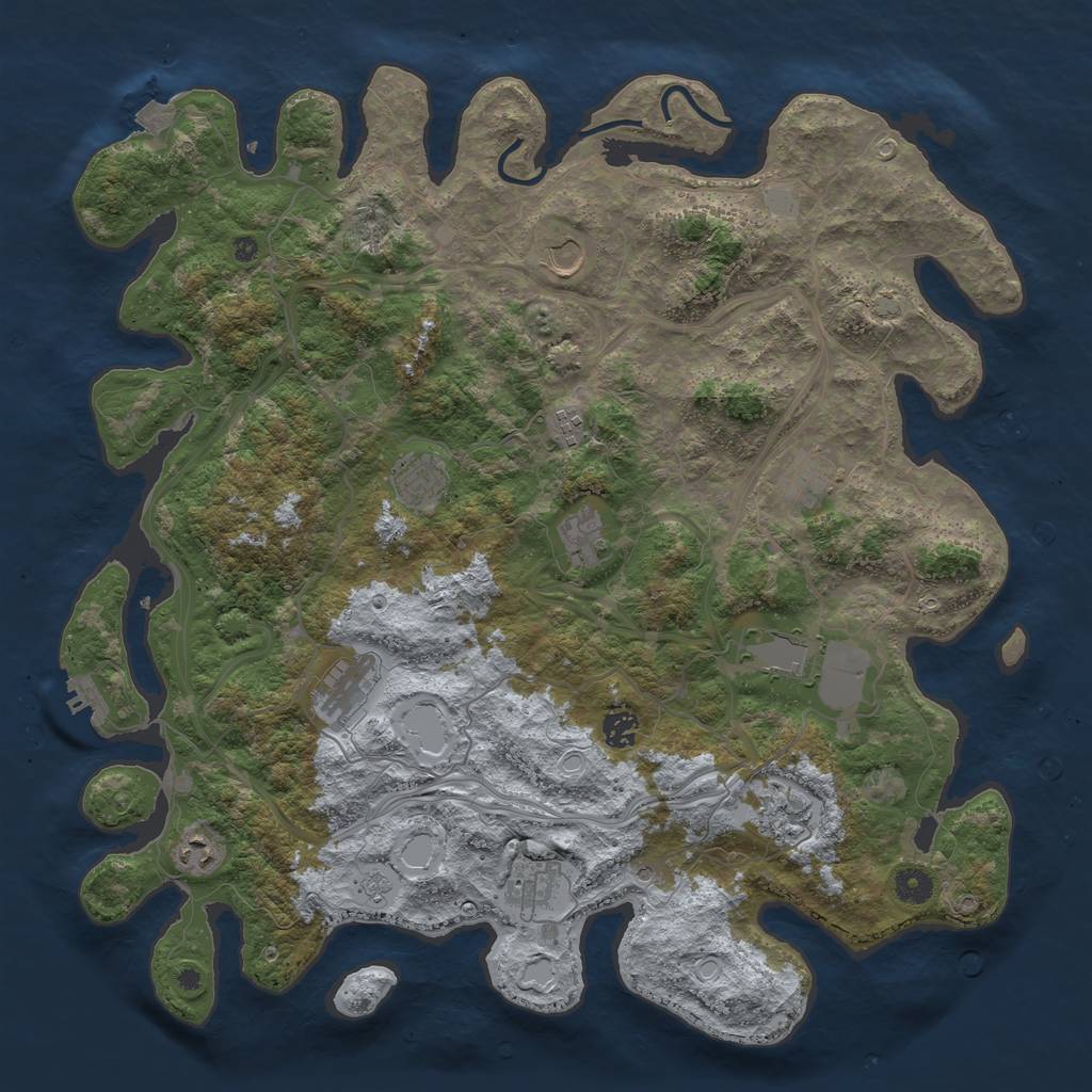 Rust Map: Procedural Map, Size: 4400, Seed: 8675309, 18 Monuments