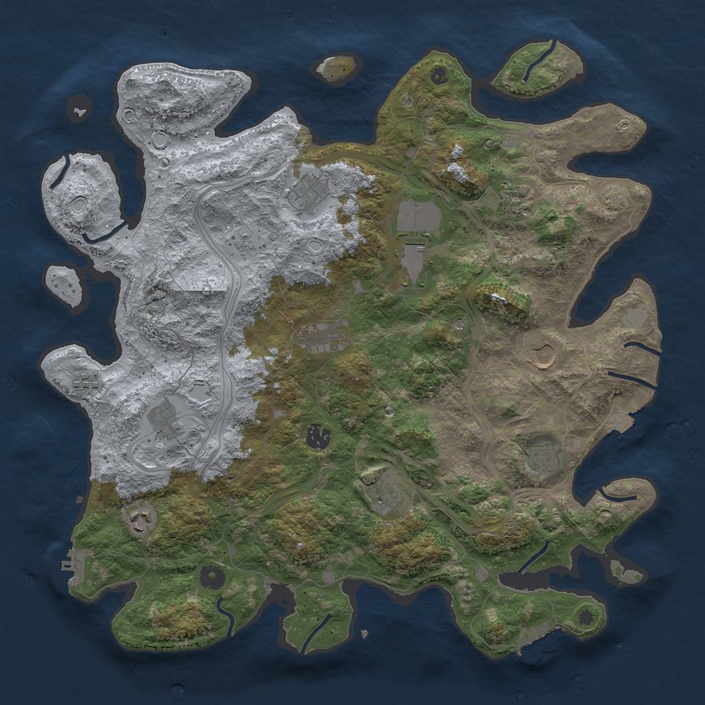 Rust Map: Procedural Map, Size: 4250, Seed: 68969696, 19 Monuments