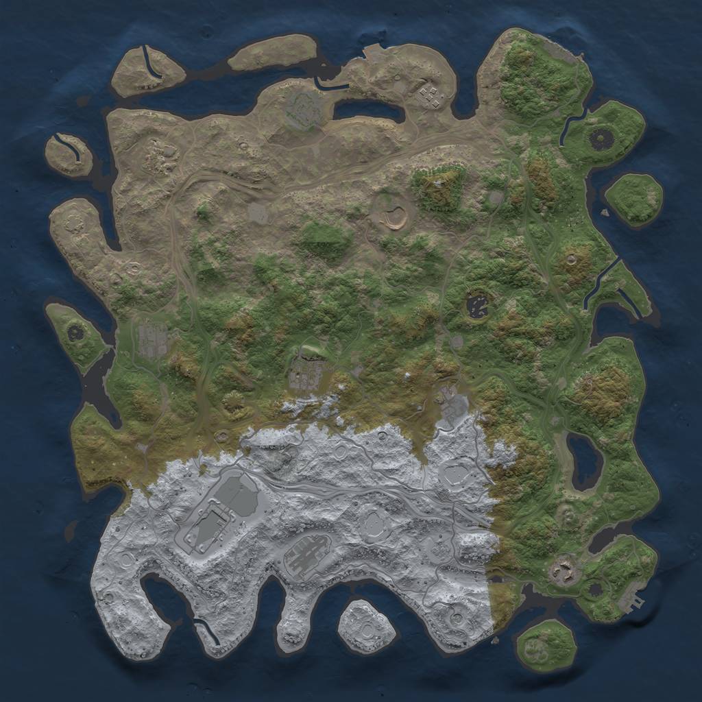 Rust Map: Procedural Map, Size: 4500, Seed: 815638522, 19 Monuments