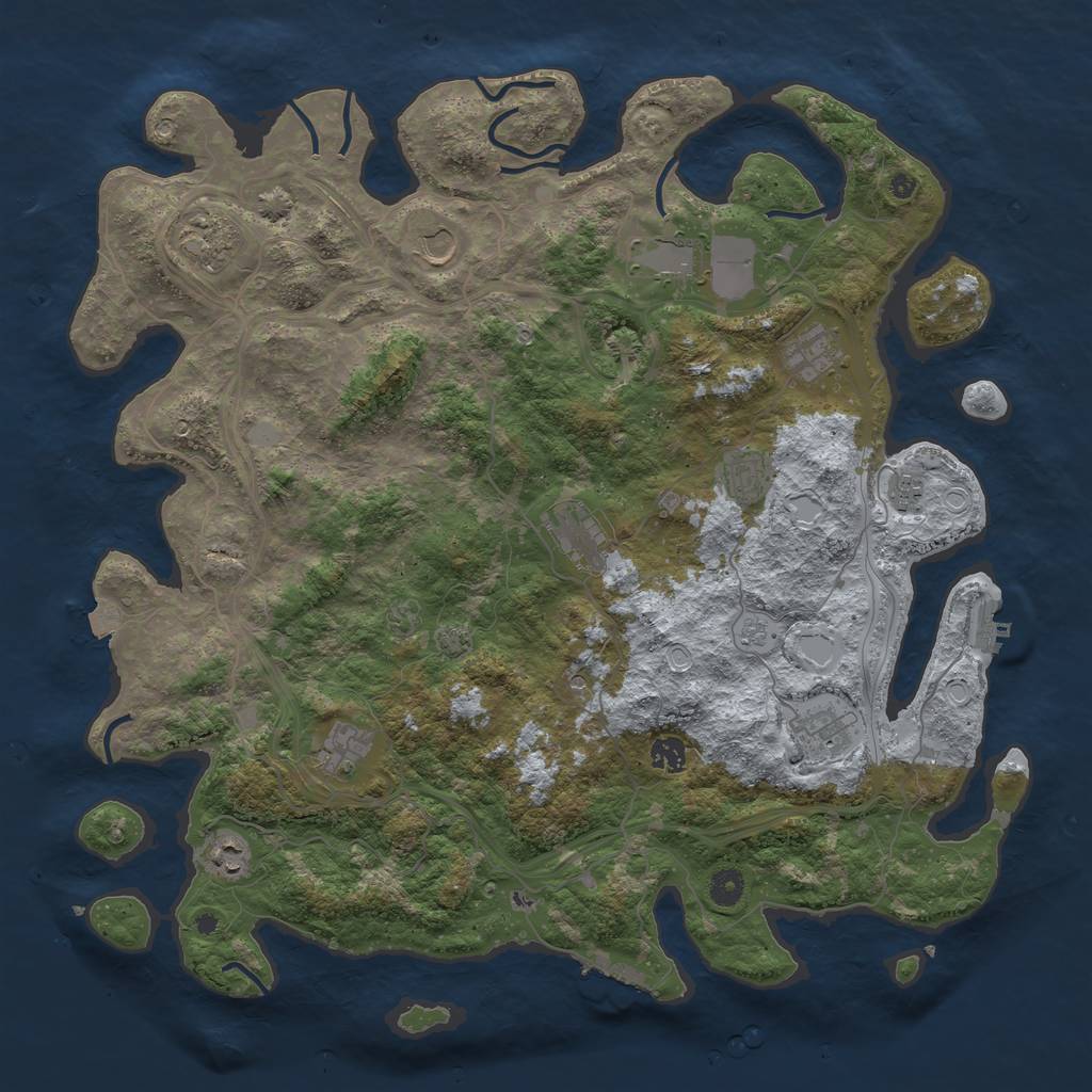 Rust Map: Procedural Map, Size: 4500, Seed: 666611563, 19 Monuments