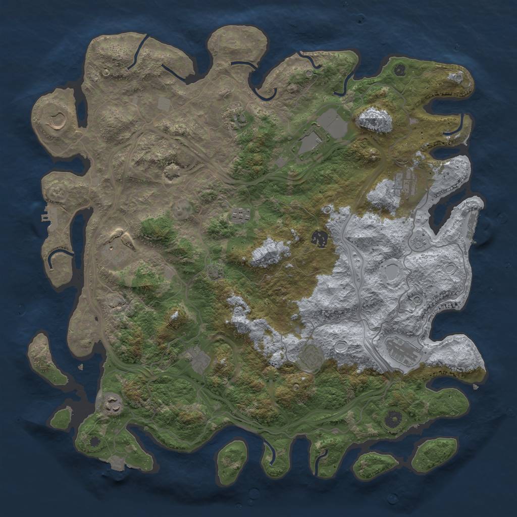 Rust Map: Procedural Map, Size: 4510, Seed: 128, 19 Monuments