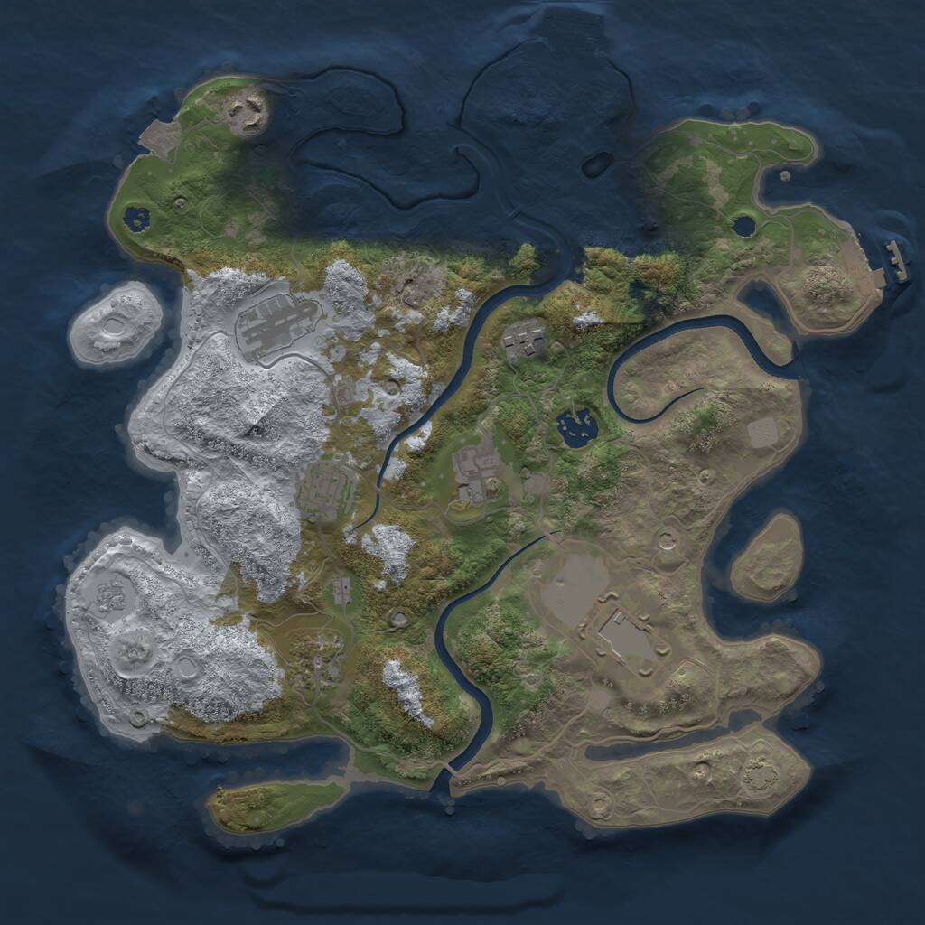 Rust Map: Procedural Map, Size: 3500, Seed: 972008114, 14 Monuments