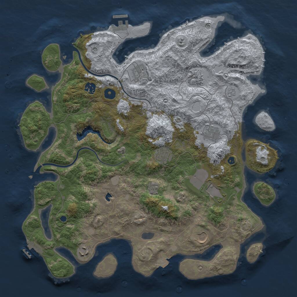 Rust Map: Procedural Map, Size: 4000, Seed: 439958898, 15 Monuments