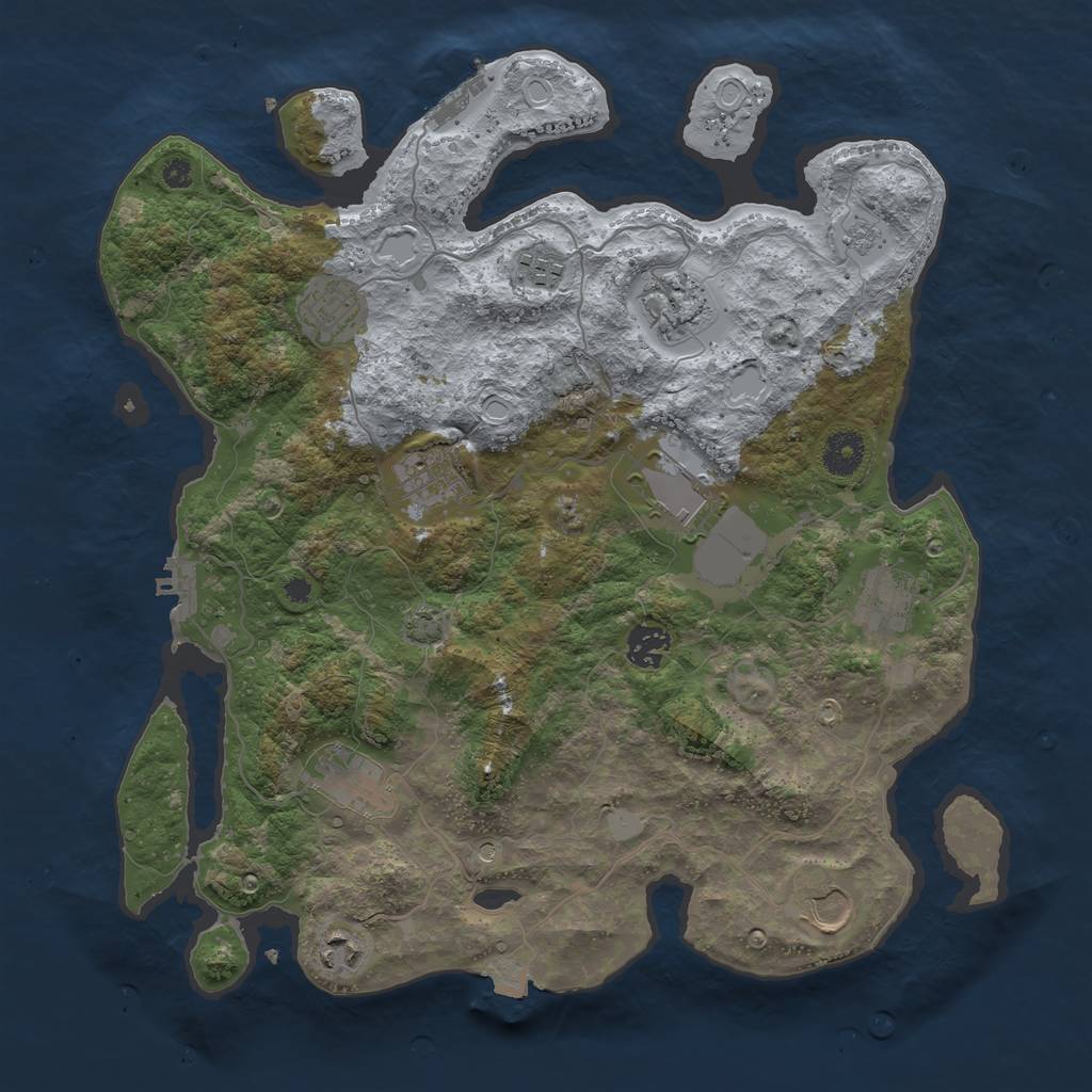 Rust Map: Procedural Map, Size: 3750, Seed: 462069, 18 Monuments