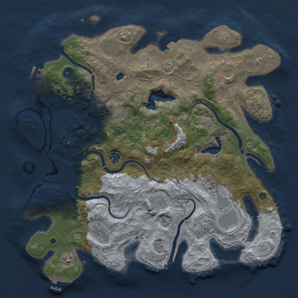 Rust Map: Procedural Map, Size: 4250, Seed: 1555653114, 16 Monuments