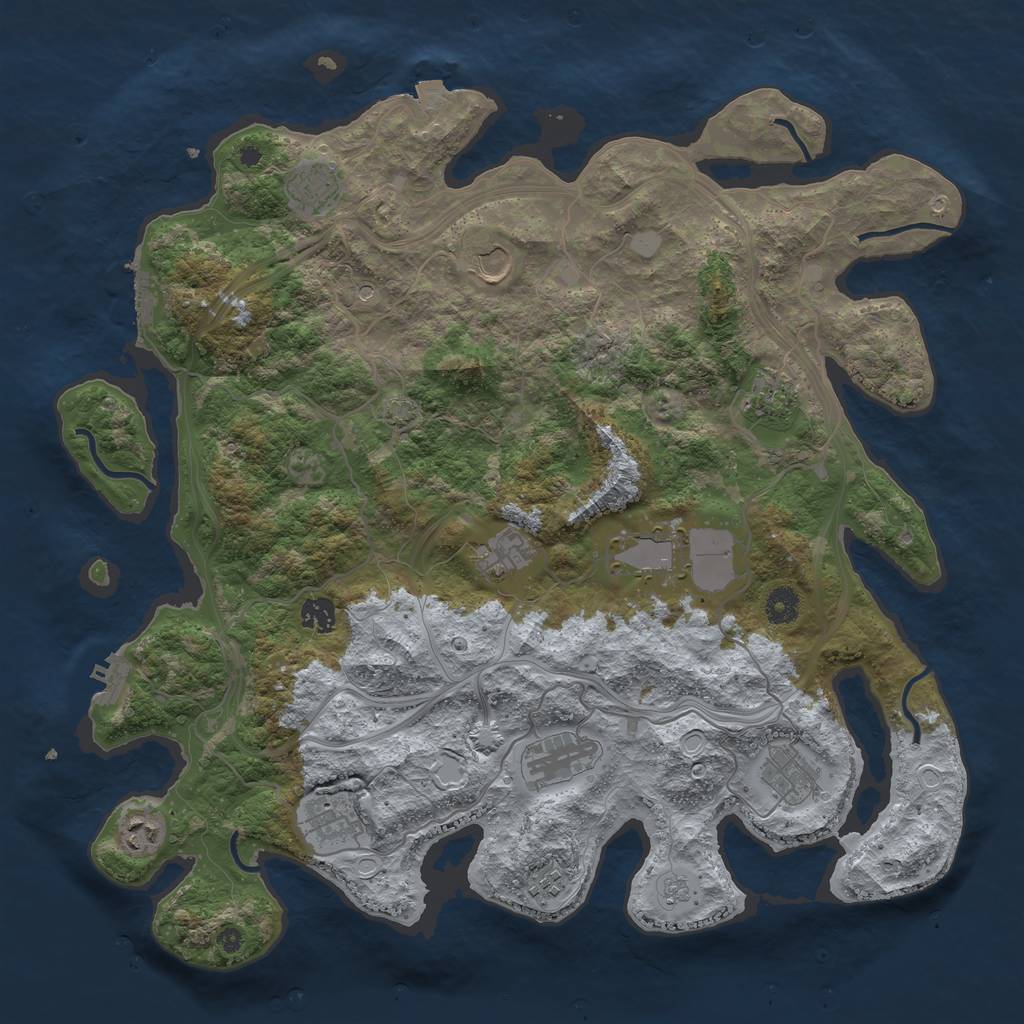 Rust Map: Procedural Map, Size: 4250, Seed: 1555653114, 19 Monuments