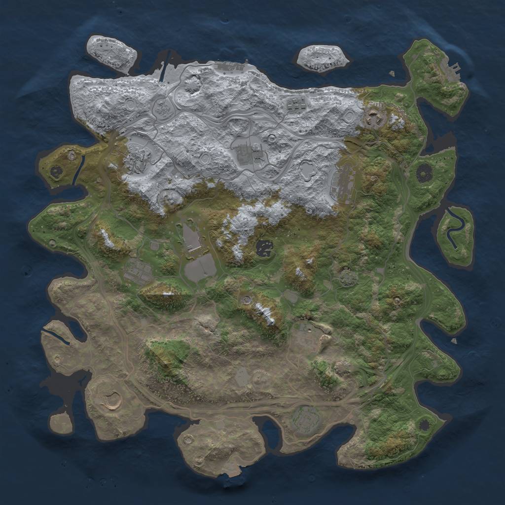 Rust Map: Procedural Map, Size: 4250, Seed: 889156241, 19 Monuments