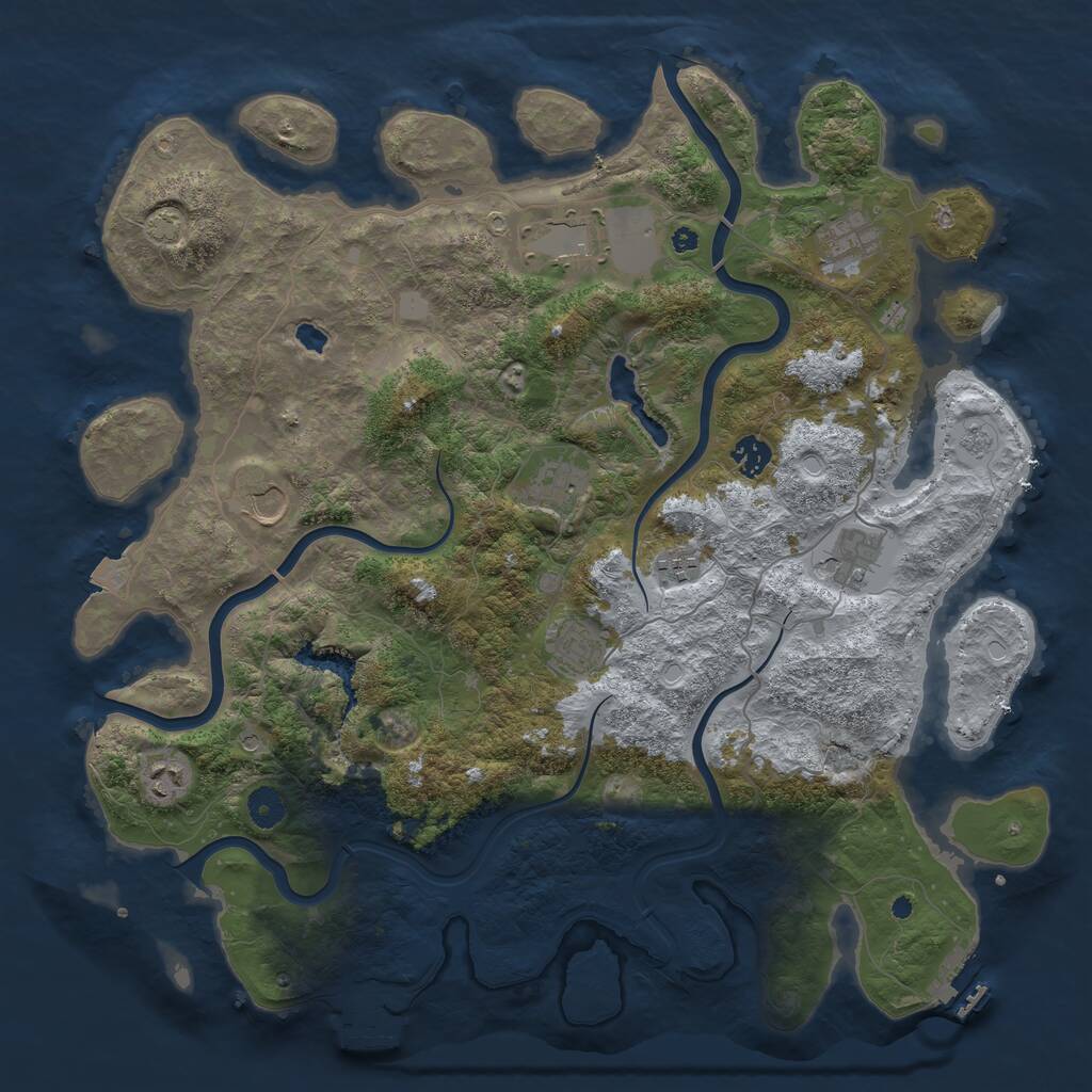 Rust Map: Procedural Map, Size: 4200, Seed: 1574386409, 15 Monuments