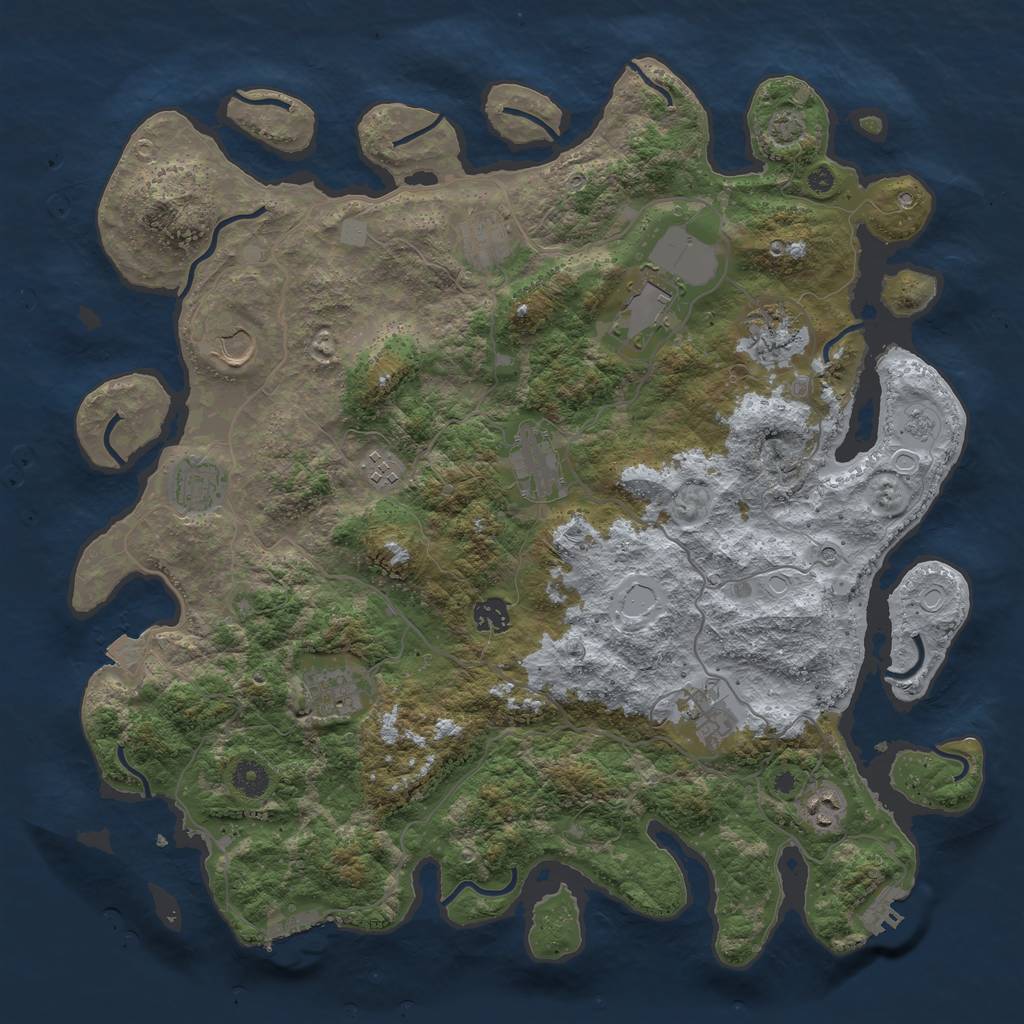 Rust Map: Procedural Map, Size: 4200, Seed: 1574386409, 19 Monuments