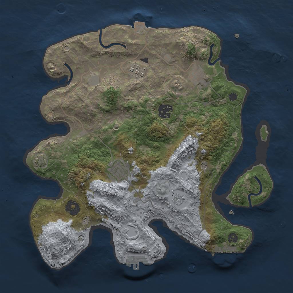 Rust Map: Procedural Map, Size: 3000, Seed: 31826, 12 Monuments