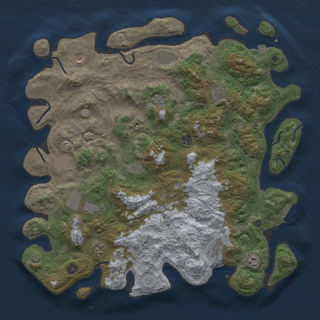 Rust Map: Procedural Map, Size: 4500, Seed: 138662333, 18 Monuments