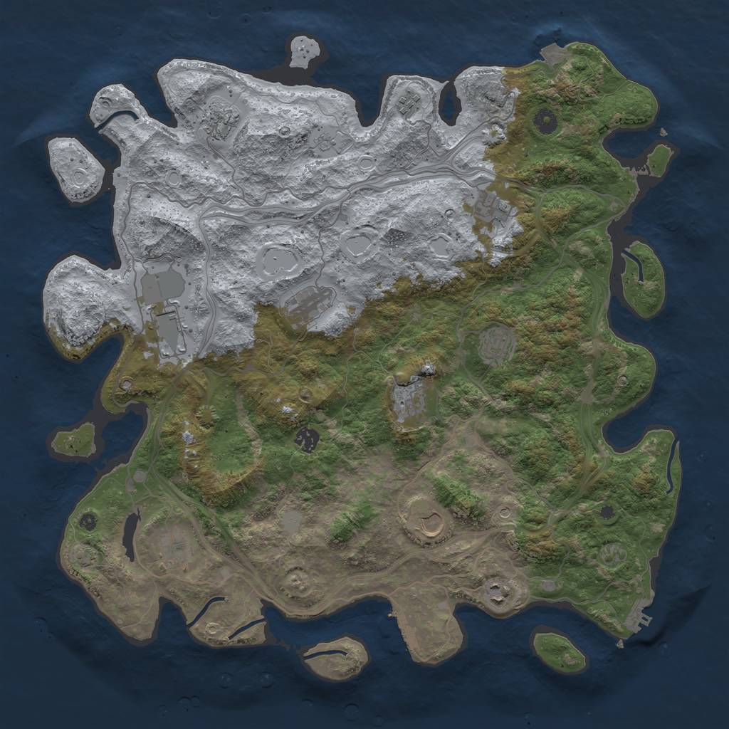 Rust Map: Procedural Map, Size: 4500, Seed: 75224693, 19 Monuments