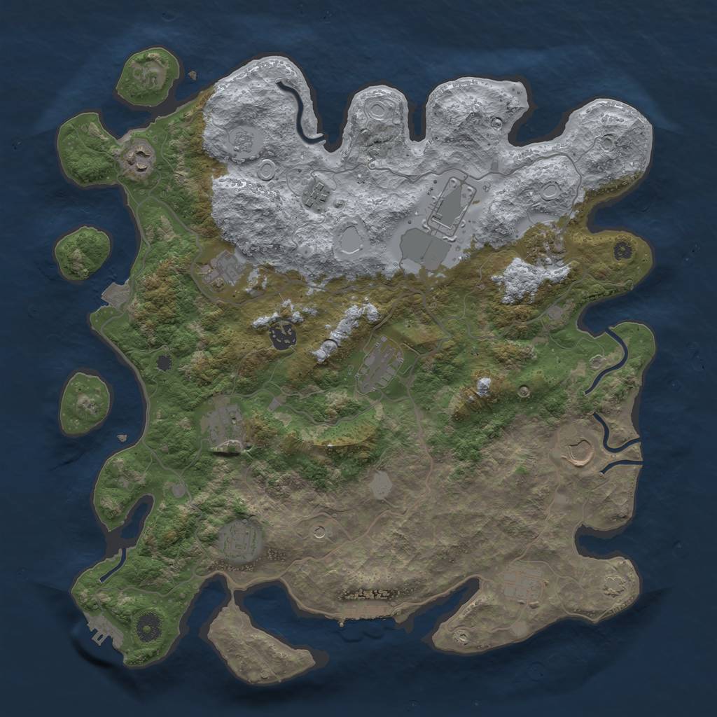 Rust Map: Procedural Map, Size: 4000, Seed: 1769739373, 19 Monuments