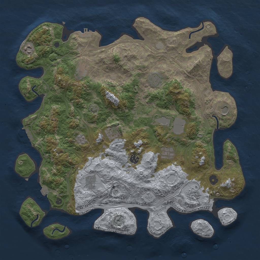 Rust Map: Procedural Map, Size: 4250, Seed: 902090898, 19 Monuments