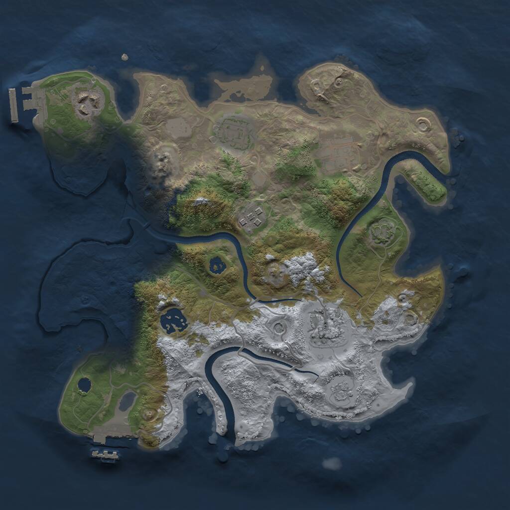 Rust Map: Procedural Map, Size: 3000, Seed: 19254, 12 Monuments