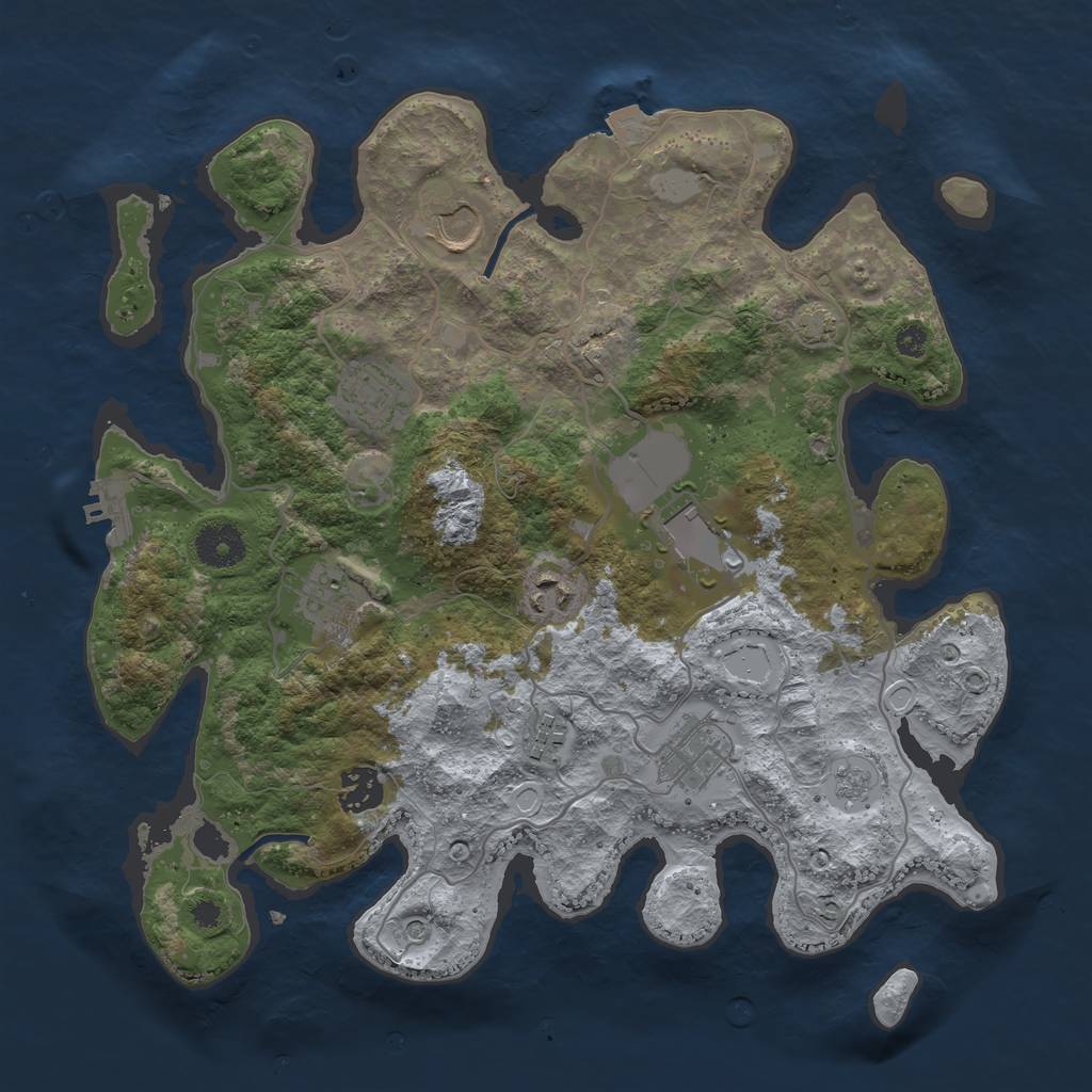 Rust Map: Procedural Map, Size: 3500, Seed: 27834930, 15 Monuments