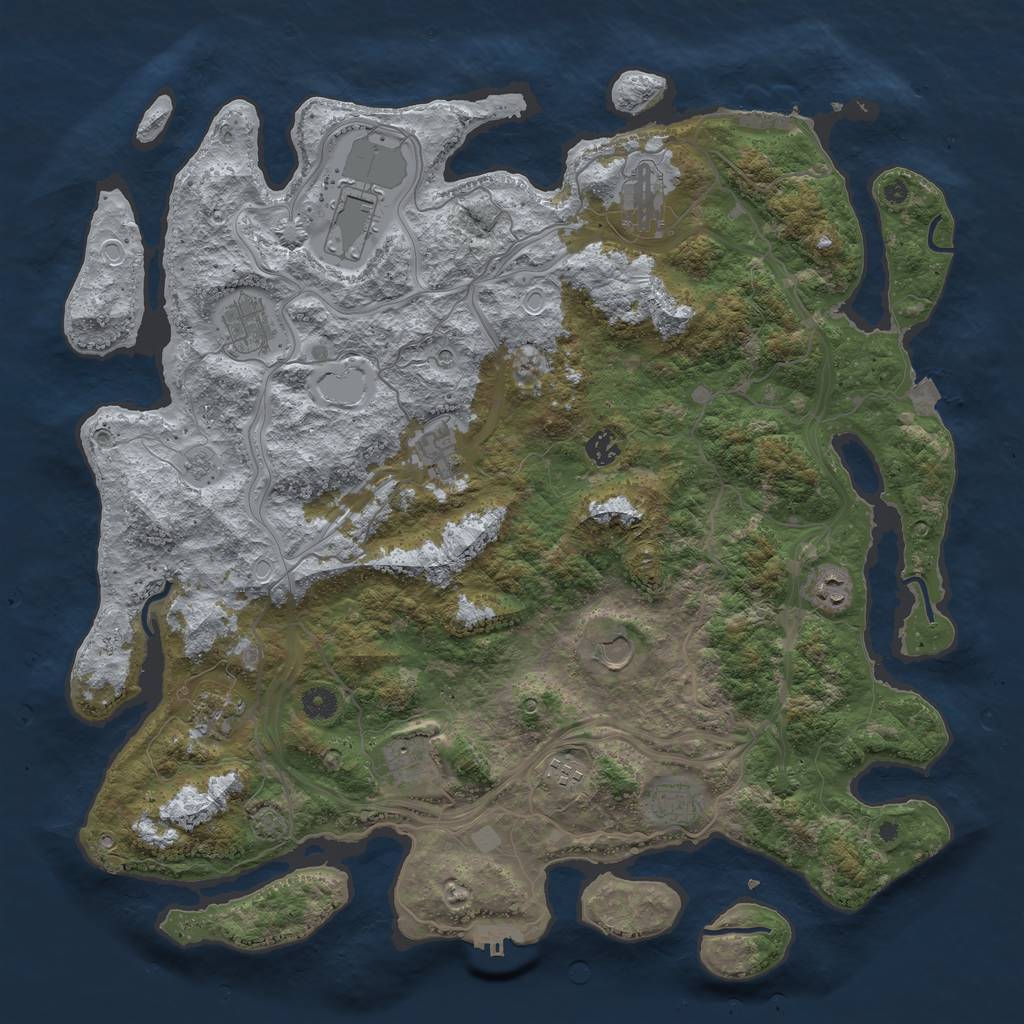 Rust Map: Procedural Map, Size: 4500, Seed: 473548, 19 Monuments