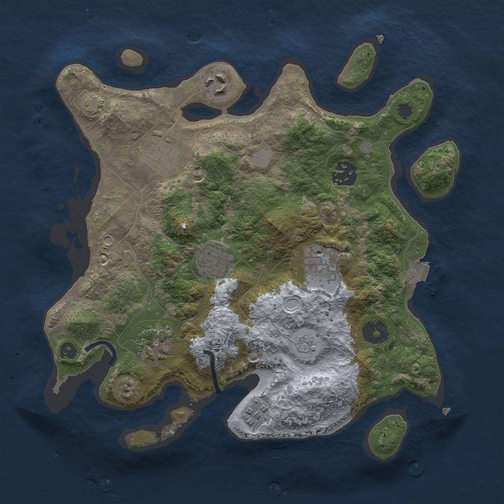 Rust Map: Procedural Map, Size: 3000, Seed: 898095, 12 Monuments