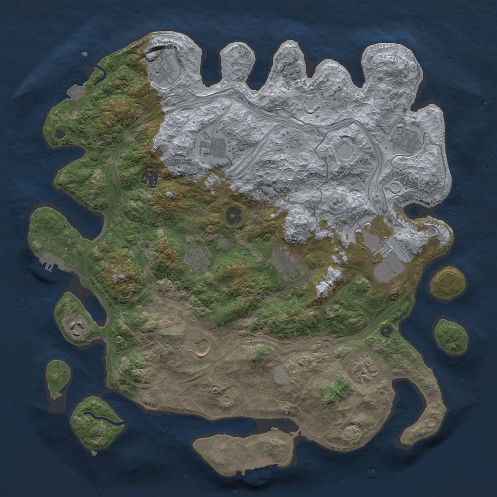 Rust Map: Procedural Map, Size: 4250, Seed: 1437783936, 19 Monuments