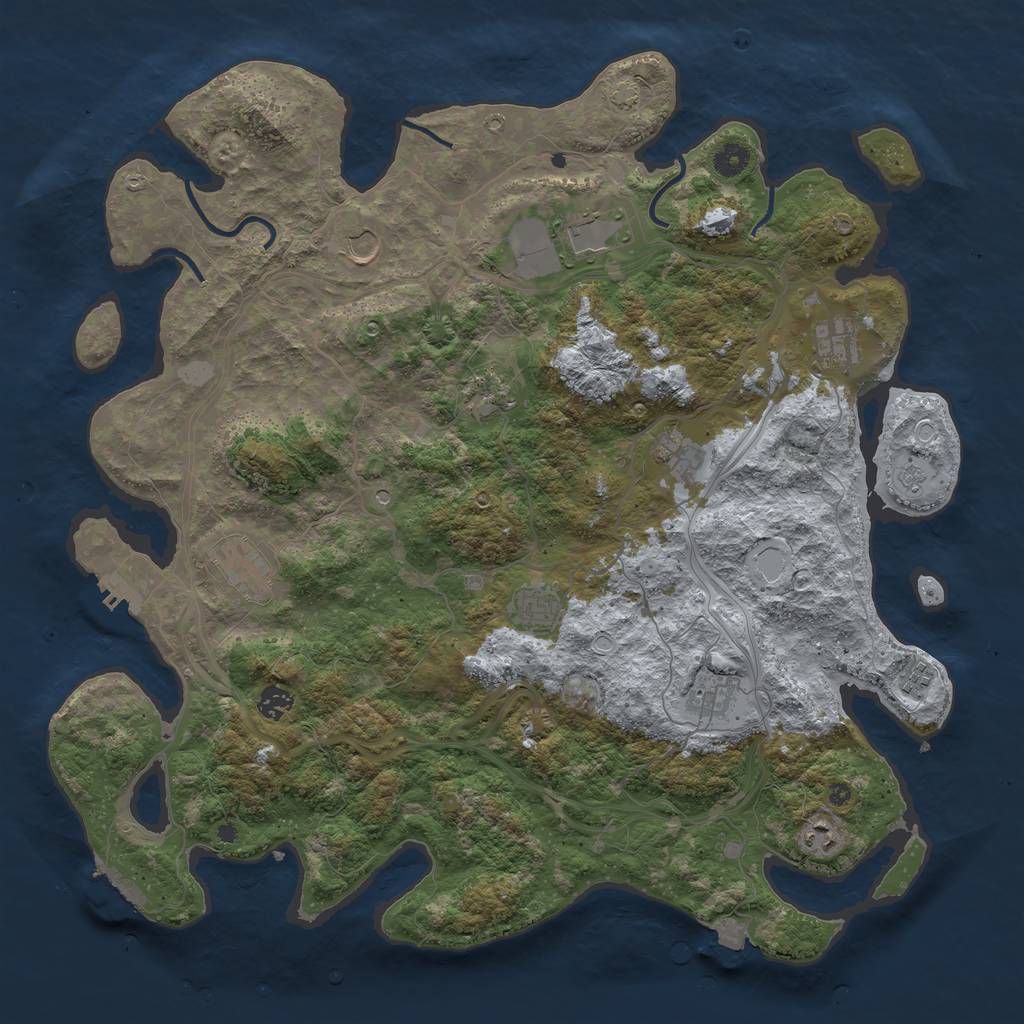 Rust Map: Procedural Map, Size: 4500, Seed: 1777179534, 19 Monuments