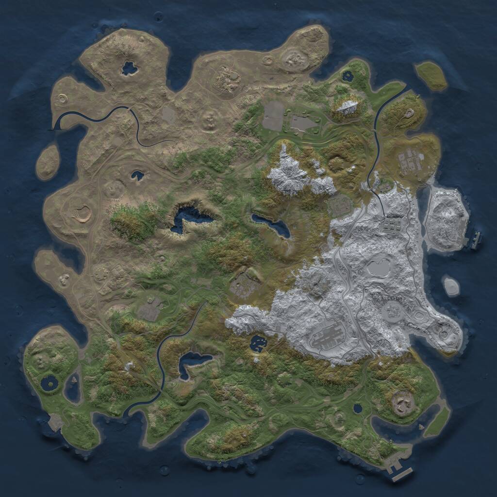 Rust Map: Procedural Map, Size: 4500, Seed: 1777179534, 17 Monuments