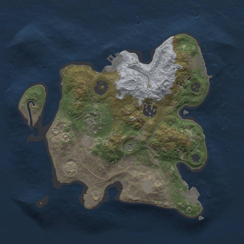 Rust Map: Procedural Map, Size: 2500, Seed: 523794782, 9 Monuments