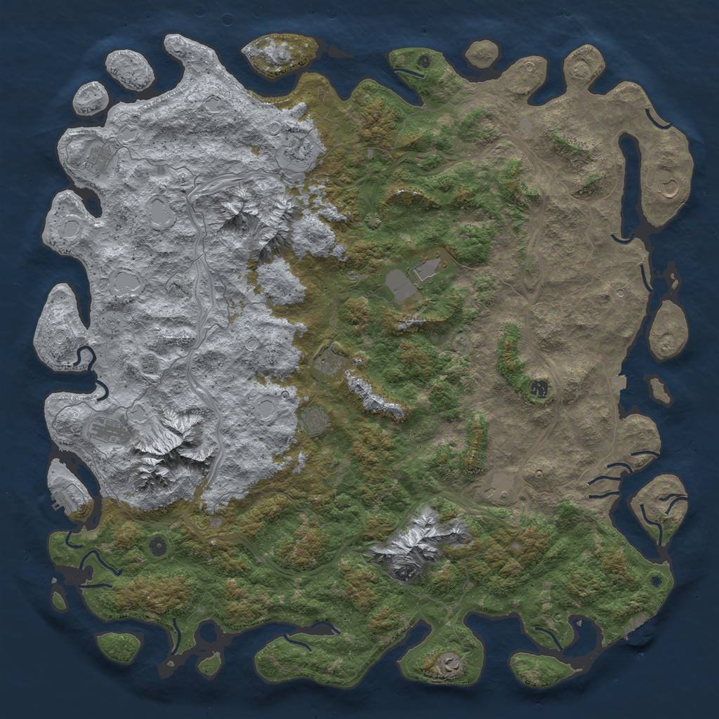 Rust Map: Procedural Map, Size: 6000, Seed: 1674782661, 19 Monuments