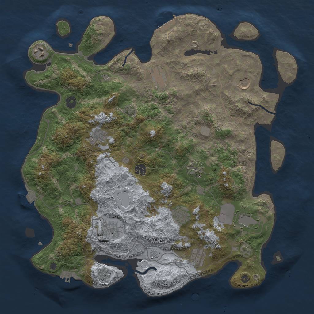 Rust Map: Procedural Map, Size: 4000, Seed: 242098506, 19 Monuments