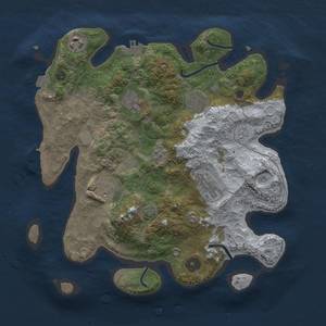 Thumbnail Rust Map: Procedural Map, Size: 3300, Seed: 49811842, 14 Monuments