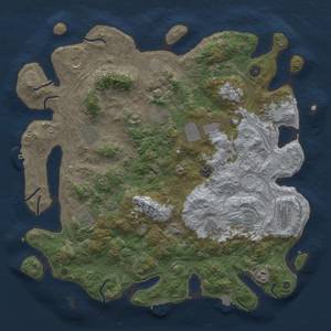 Thumbnail Rust Map: Procedural Map, Size: 4500, Seed: 591809253, 19 Monuments