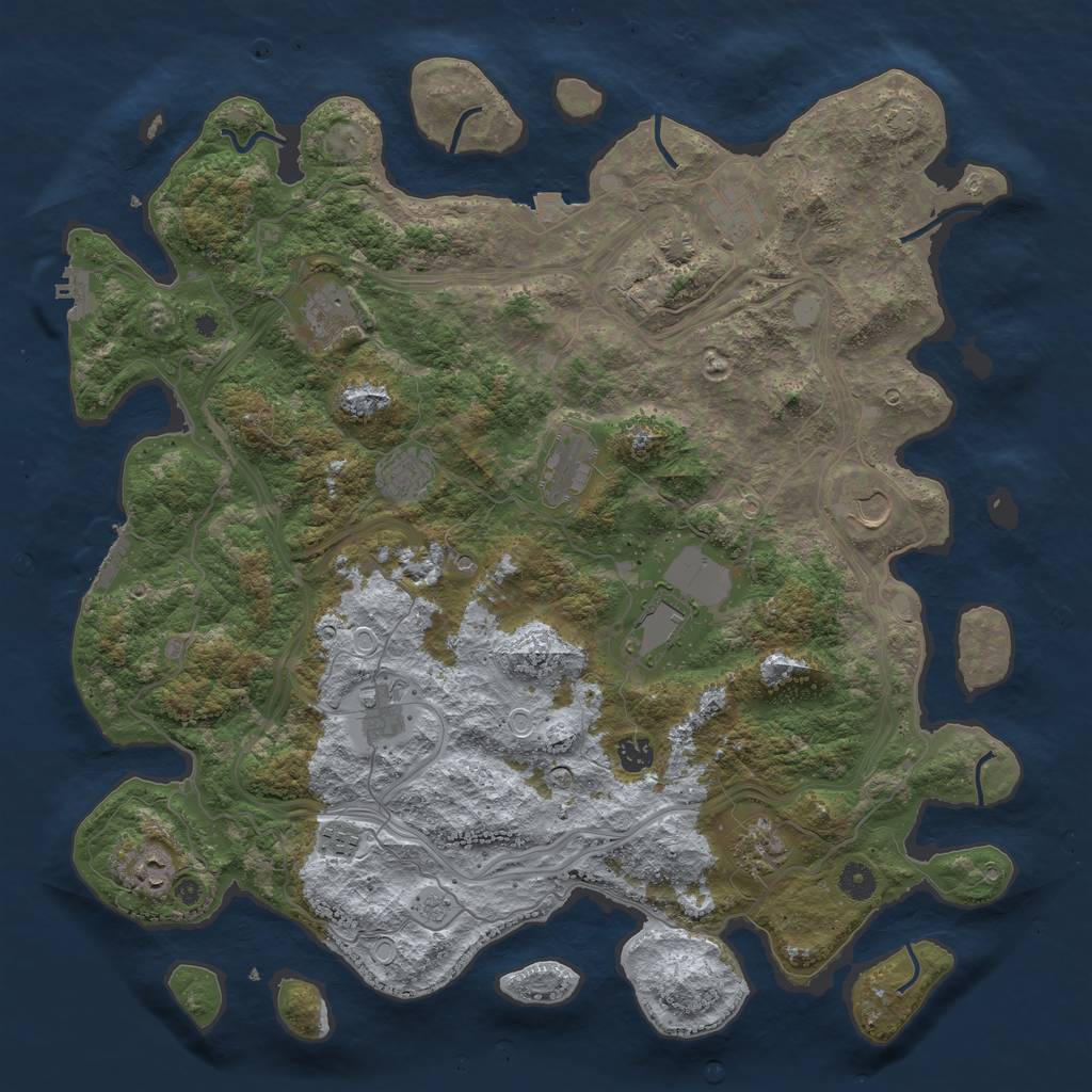 Rust Map: Procedural Map, Size: 4500, Seed: 552200050, 19 Monuments