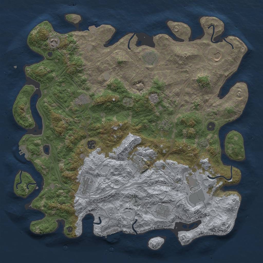 Rust Map: Procedural Map, Size: 4500, Seed: 102433450, 19 Monuments