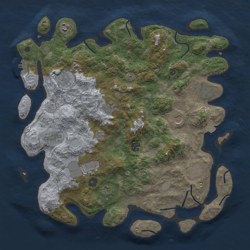 Rust Map: Procedural Map, Size: 4000, Seed: 22022022, 18 Monuments
