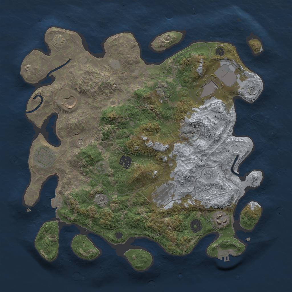 Rust Map: Procedural Map, Size: 3500, Seed: 1642479006, 15 Monuments