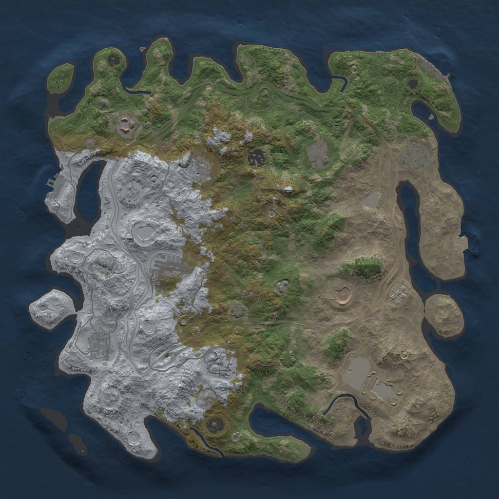 Rust Map: Procedural Map, Size: 4250, Seed: 1816973030, 19 Monuments