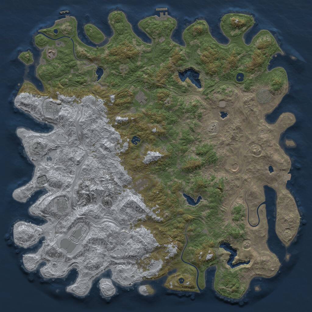 Rust Map: Procedural Map, Size: 5500, Seed: 8868, 17 Monuments
