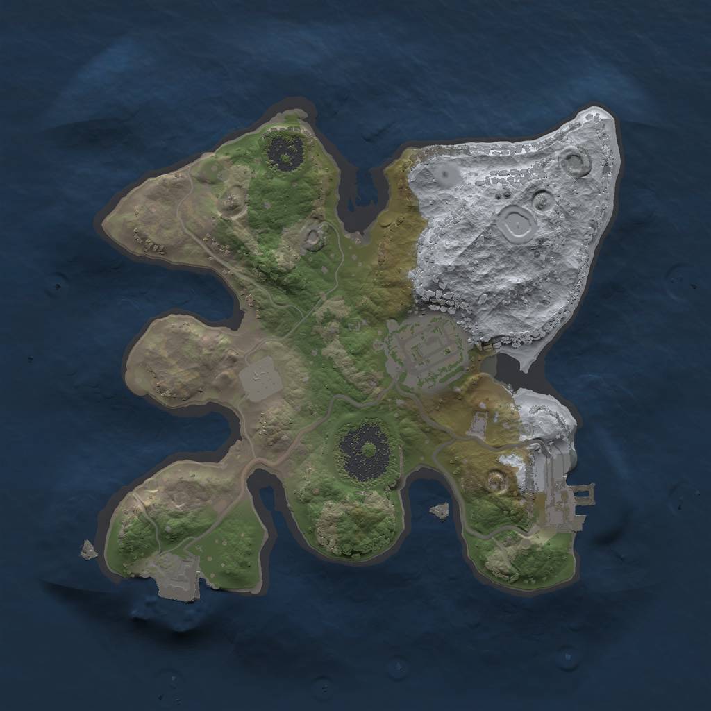 Rust Map: Procedural Map, Size: 2000, Seed: 194291142, 5 Monuments