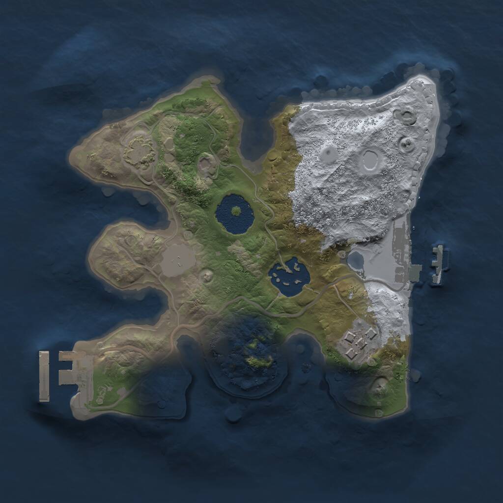 Rust Map: Procedural Map, Size: 2000, Seed: 194291142, 6 Monuments