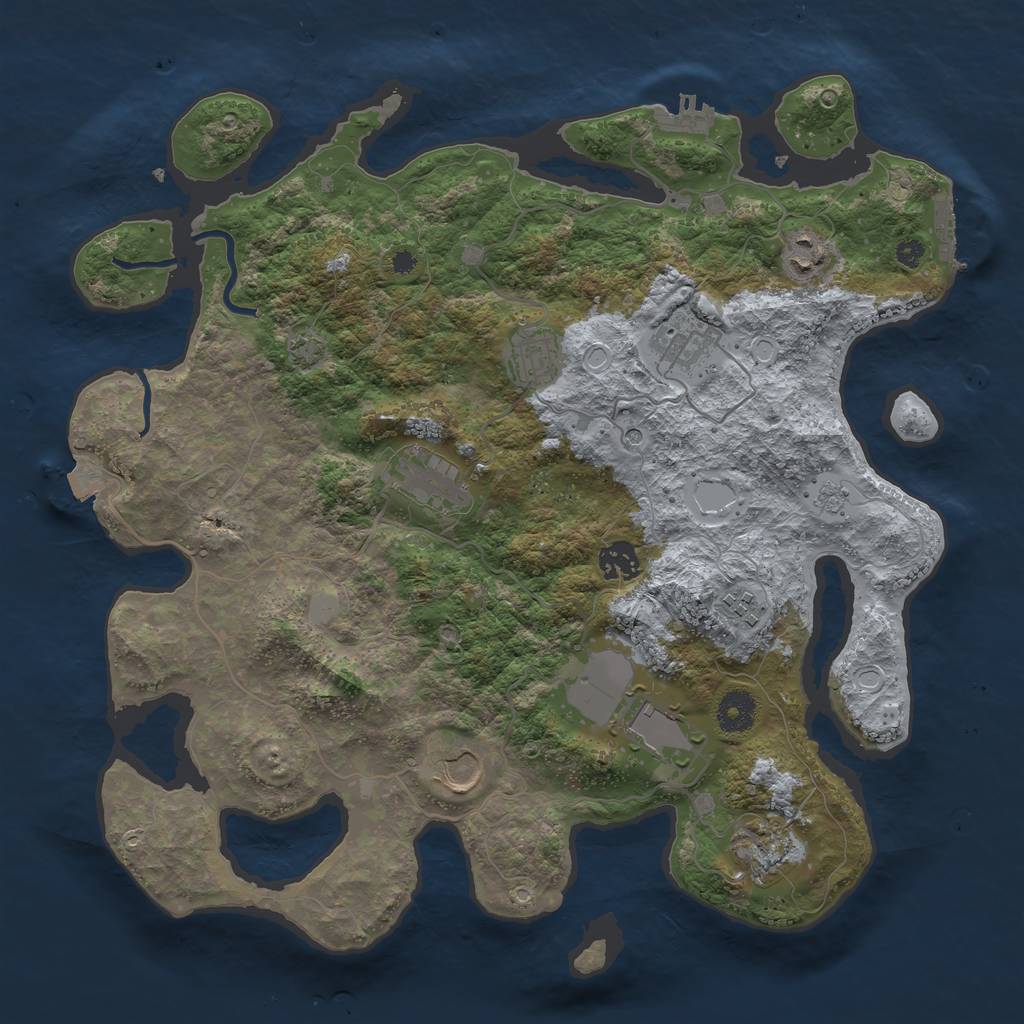 Rust Map: Procedural Map, Size: 3750, Seed: 18719927, 17 Monuments