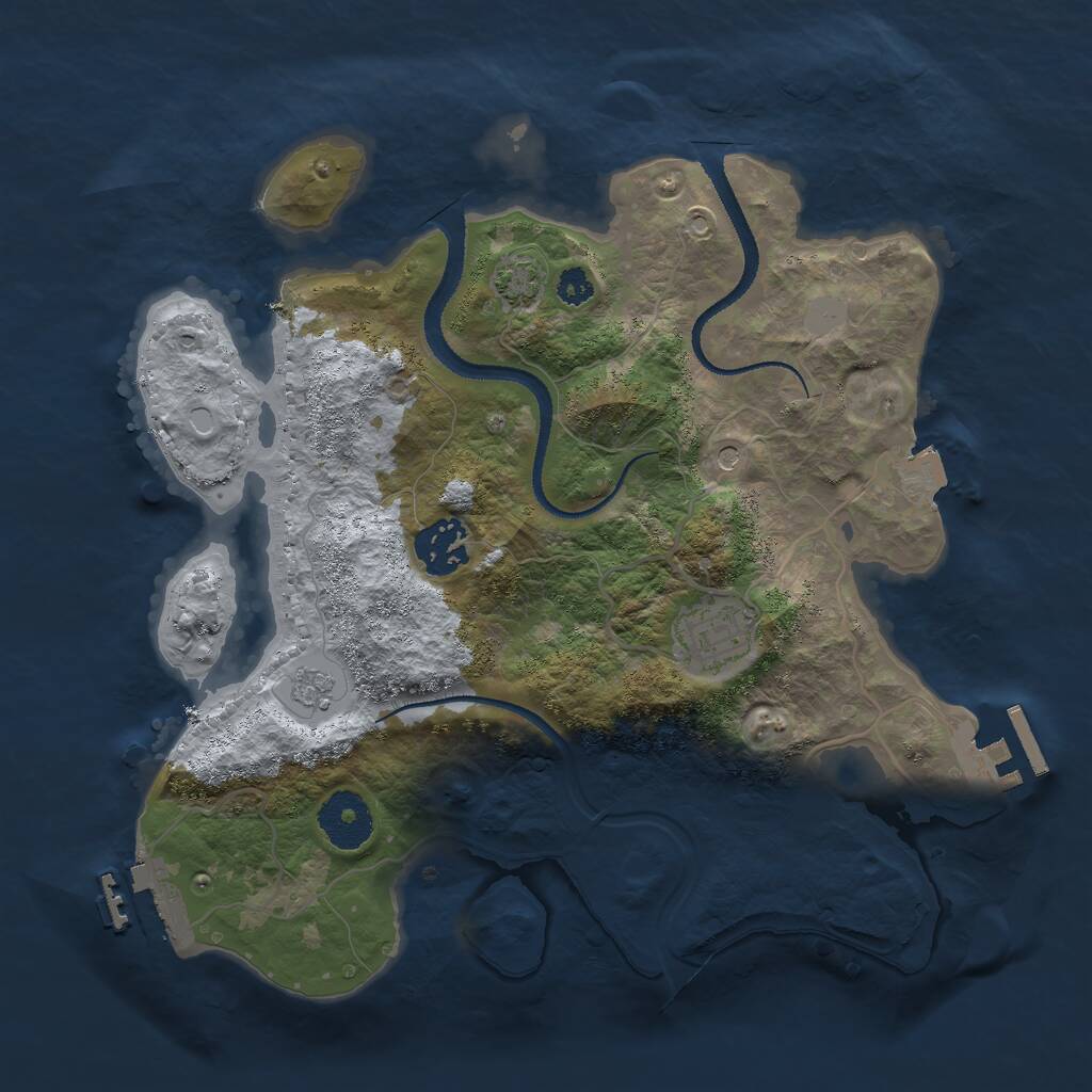 Rust Map: Procedural Map, Size: 3000, Seed: 1476, 8 Monuments