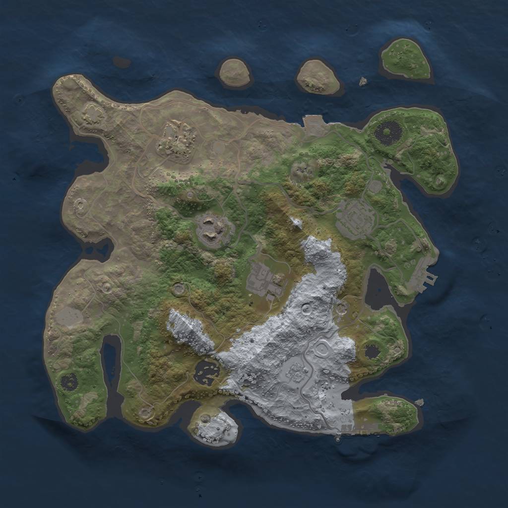 Rust Map: Procedural Map, Size: 3000, Seed: 756208488, 13 Monuments