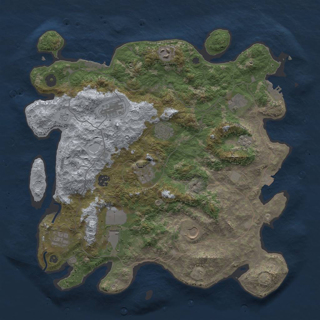Rust Map: Procedural Map, Size: 4000, Seed: 252024, 18 Monuments