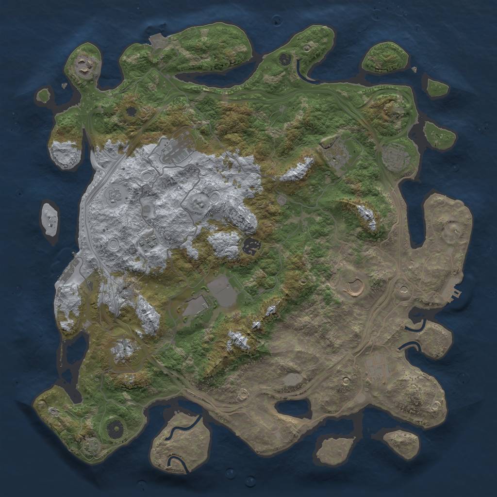 Rust Map: Procedural Map, Size: 4250, Seed: 2108047715, 18 Monuments