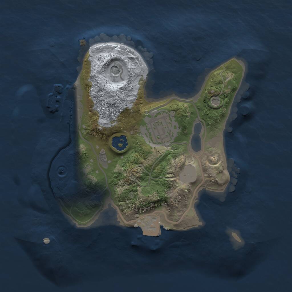 Rust Map: Procedural Map, Size: 1850, Seed: 1193294288, 4 Monuments