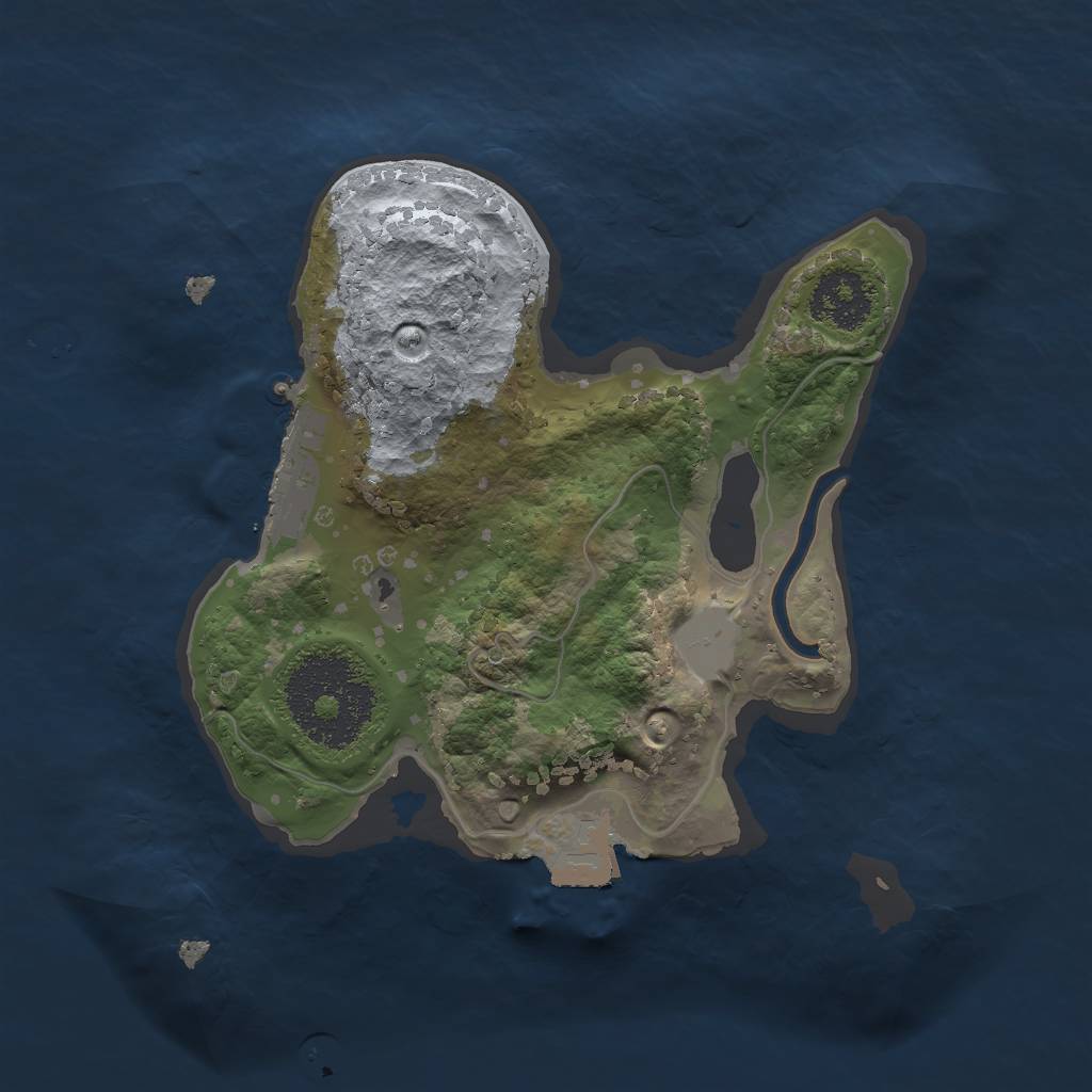 Rust Map: Procedural Map, Size: 1850, Seed: 1193294288, 4 Monuments