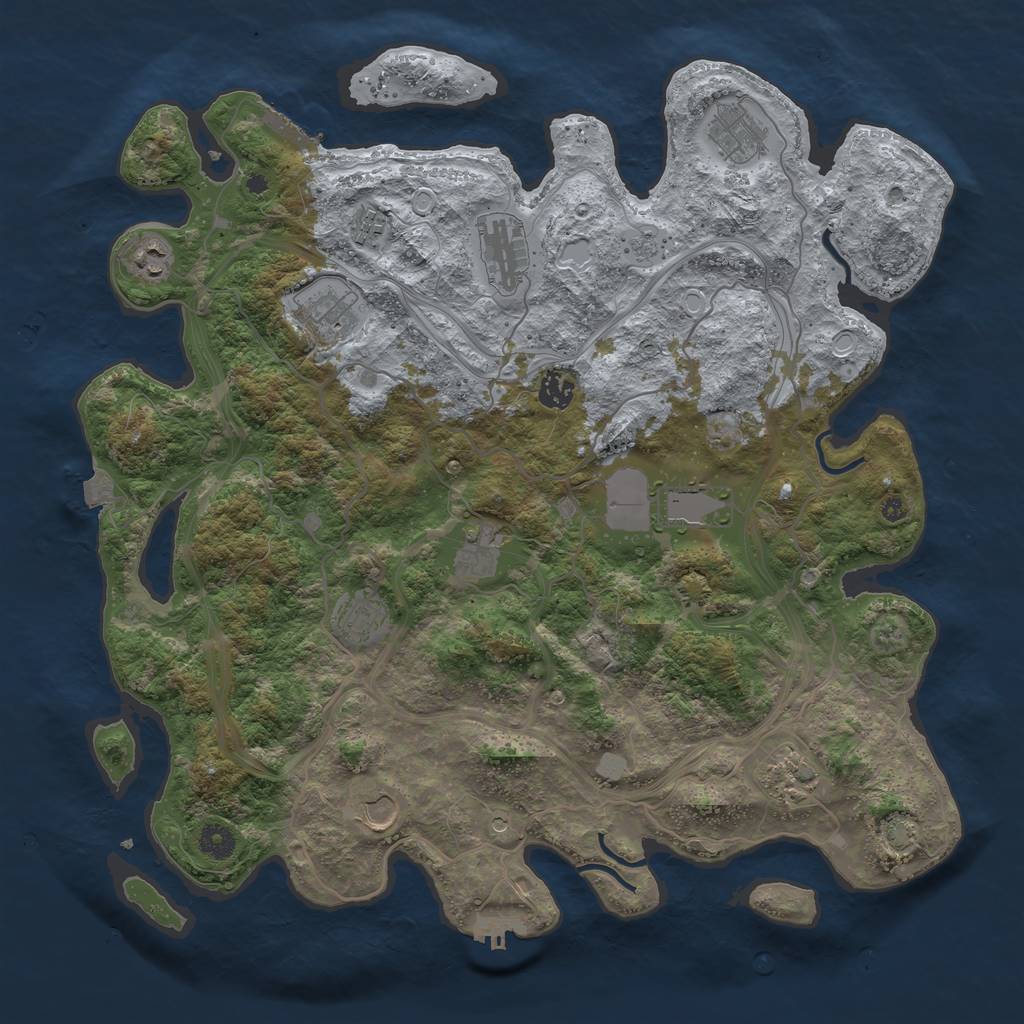 Rust Map: Procedural Map, Size: 4250, Seed: 20542, 19 Monuments