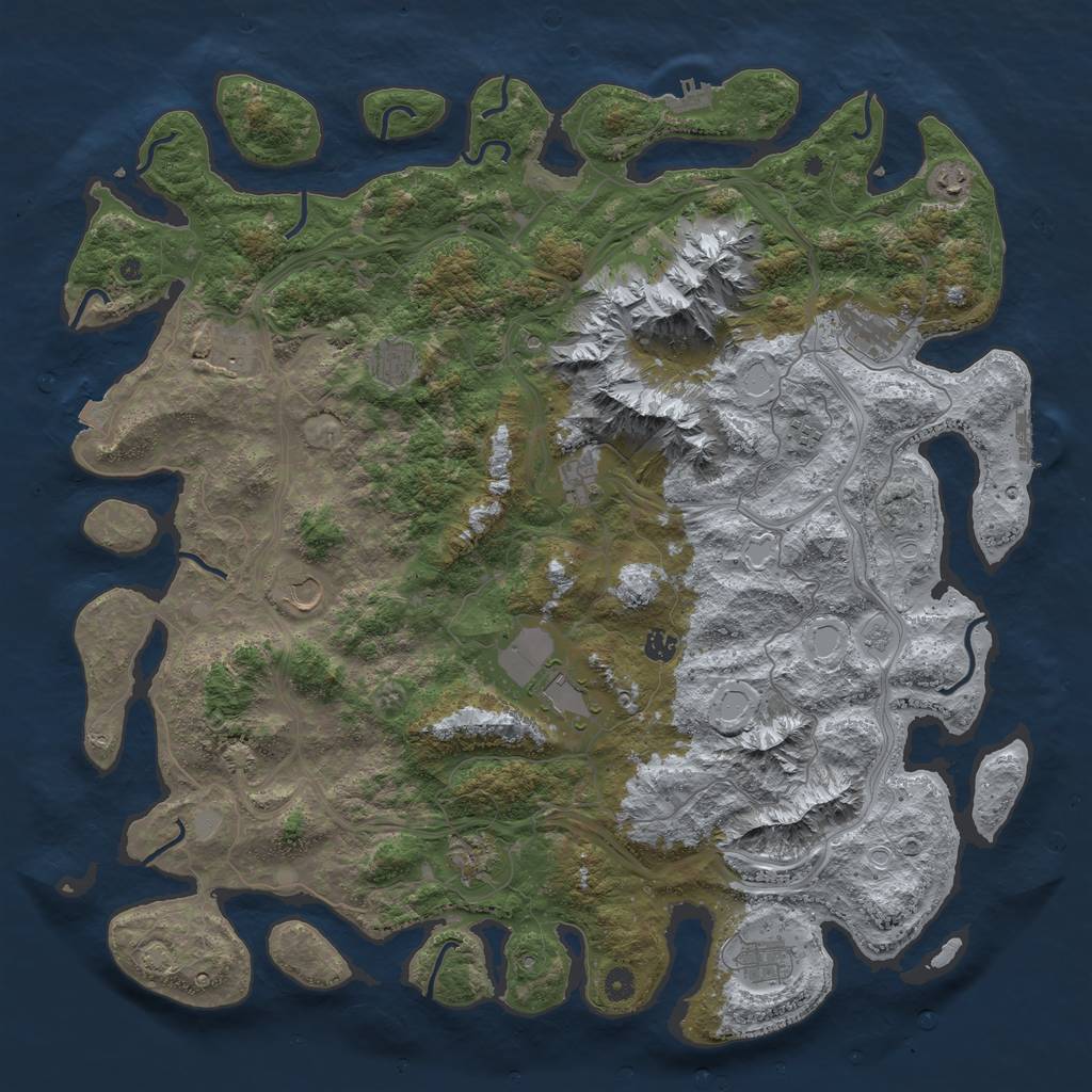 Rust Map: Procedural Map, Size: 5000, Seed: 974512614, 19 Monuments